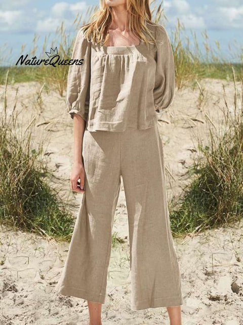 Casual Loose Solid Color Suit Khaki / S