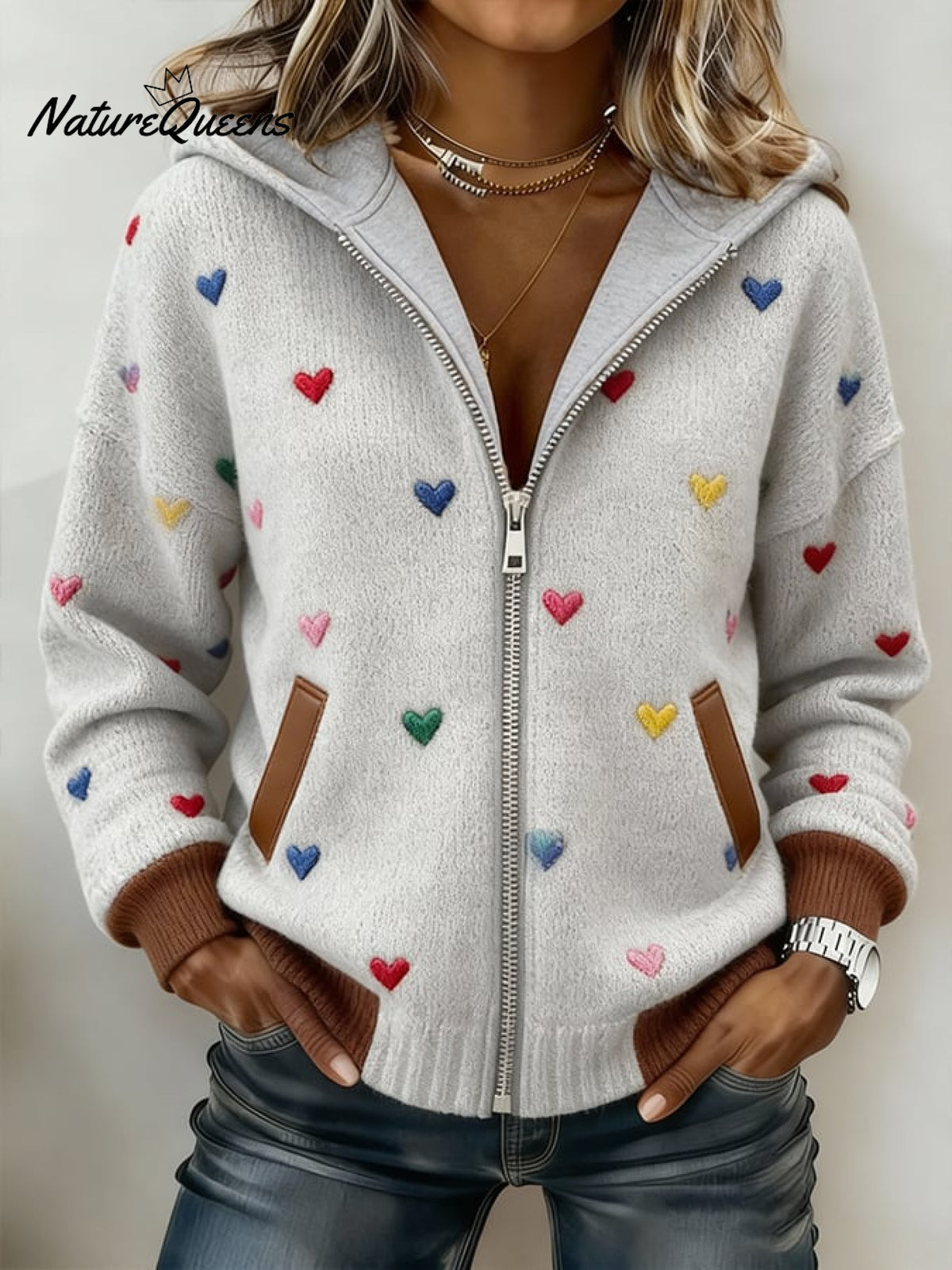 Women'S Casual Color-Blocked Patchwork Jacket