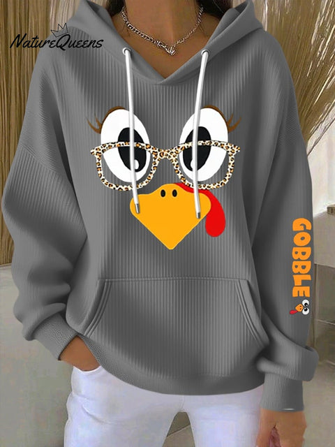 Women's Thanksgiving Turkey Print Hoodie