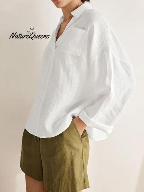 Women'S Linen Long Sleeve Shirt