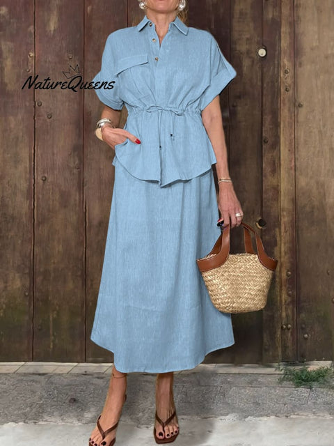 Women's Comfortable Cotton And Linen Two Piece Set