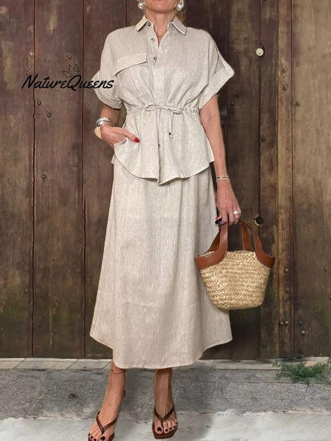 Women's Comfortable Cotton And Linen Two Piece Set