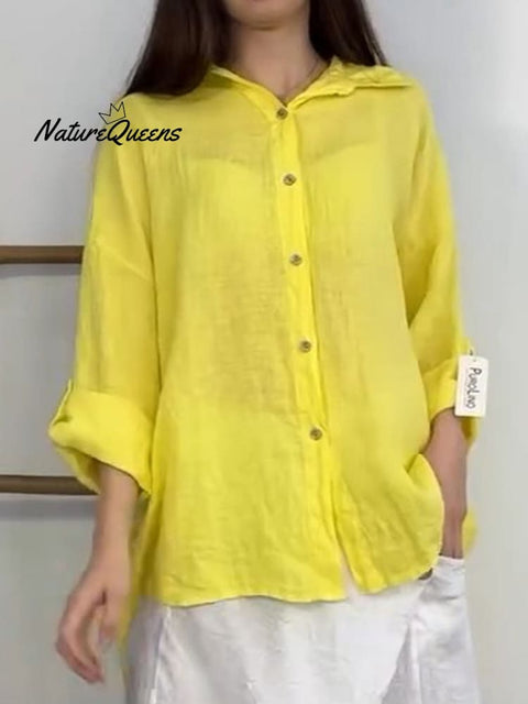 Women's Cotton And Linen Shirt