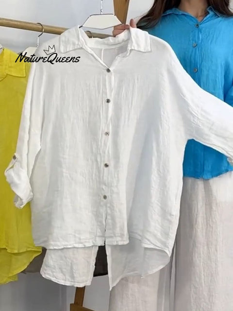 Women's Cotton And Linen Shirt