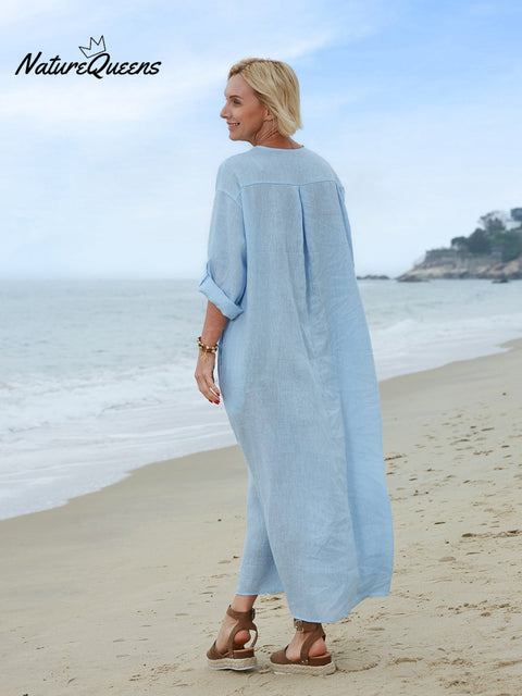 100% Linen Women's Comfortable Linen Dress