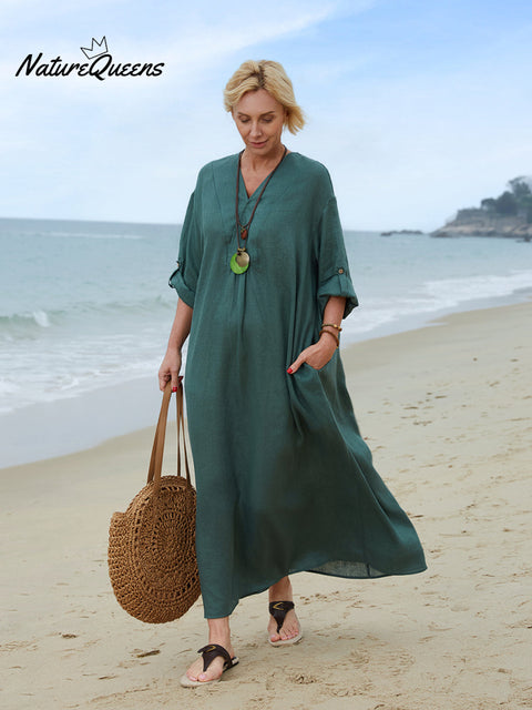 100% Linen Women's Comfortable Linen Dress