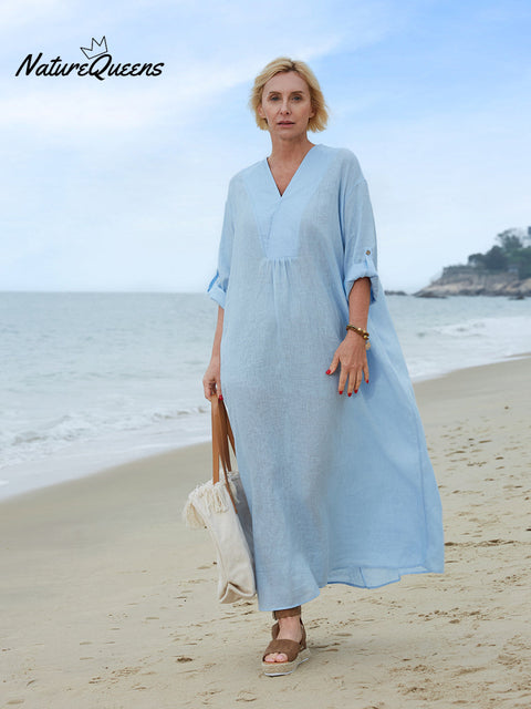 100% Linen Women's Comfortable Linen Dress