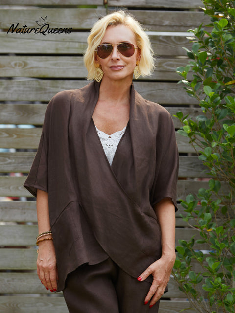 Women's Fashion V-neck 100% Linen Top