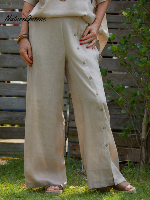 Women's 100%Linen Casual Pants