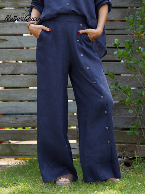 Women's 100%Linen Casual Pants