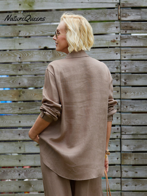 Women's Casual 100%Linen Shirt