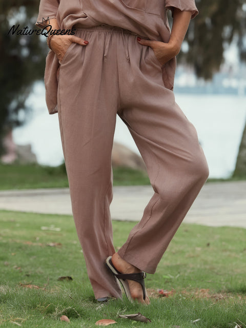Women's 100% Linen Casual Pants