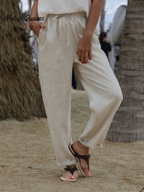 Women's 100% Linen Casual Pants