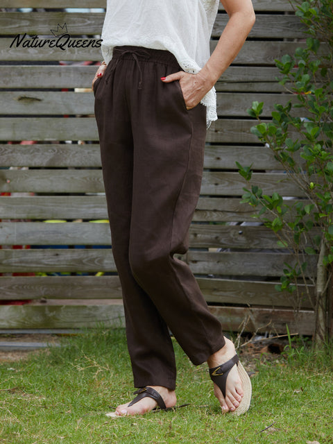 Women's 100% Linen Casual Pants