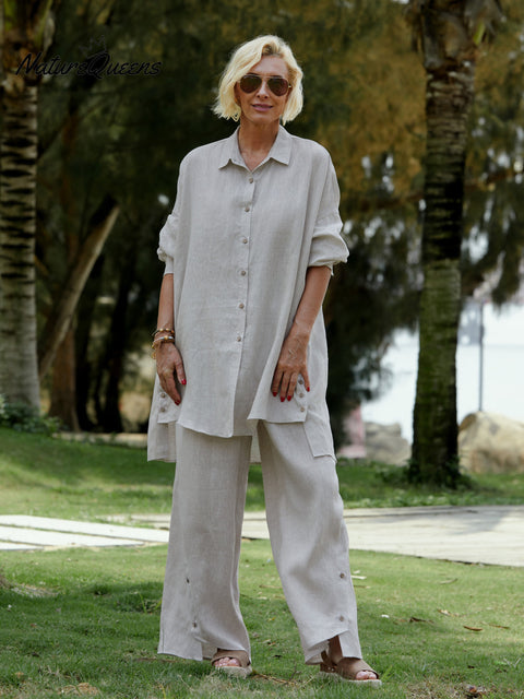 Women's Causul 100% Linen Shirt