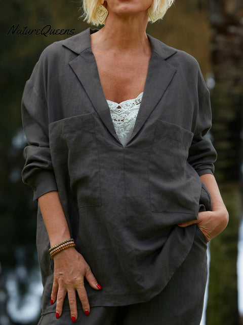 Women's Casual 100% Linen Shirt