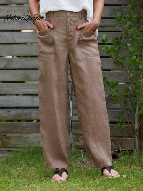 Women's 100% Linen Casual Pants