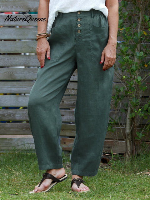 Women's 100% Linen Casual Pants