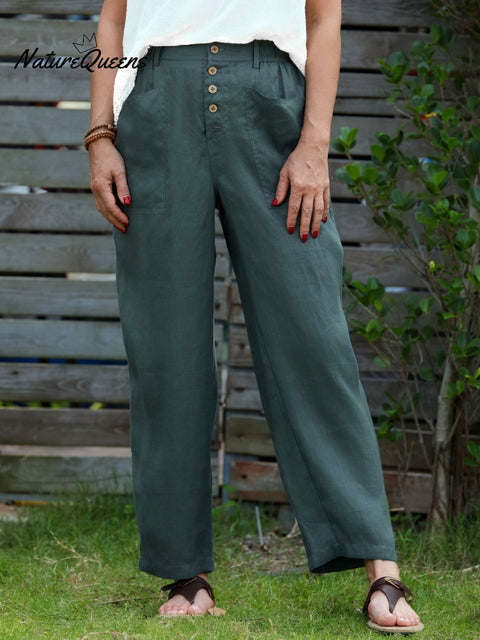 Women's 100% Linen Casual Pants