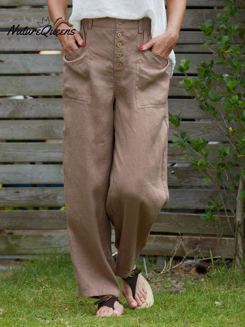 Women's 100% Linen Casual Pants
