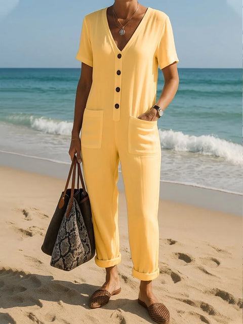 Women's Casual 100% Cotton Jumpsuit