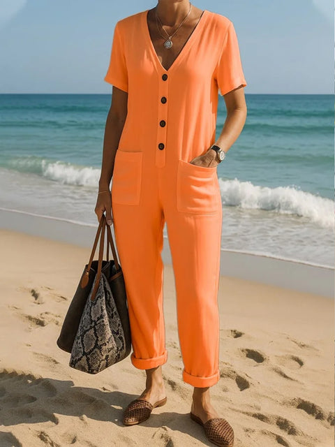 Women's Casual 100% Cotton Jumpsuit