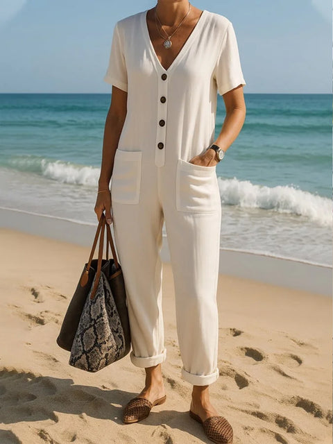 Women's Casual 100% Cotton Jumpsuit