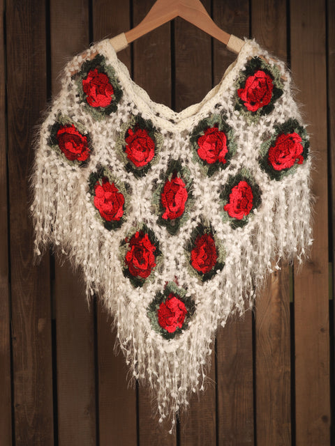 Women's Hand-woven flower shawl