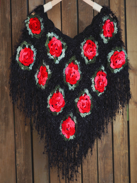 Women's Hand-woven flower shawl