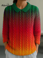 Women's Casual Peter Pan Collar 3/4 Sleeve Sweater