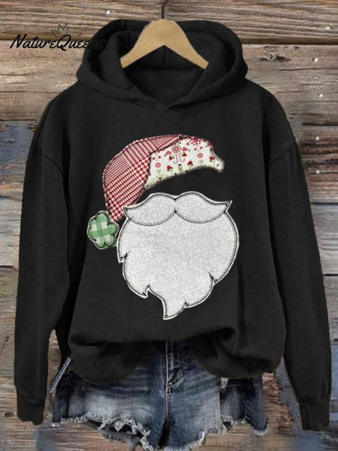 Women's Retro Santa Claus Print Sweatshirt