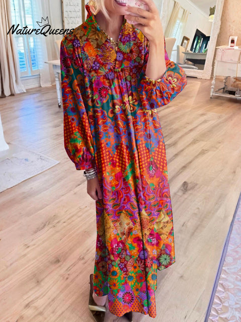 Casual Flower Pattern Dress