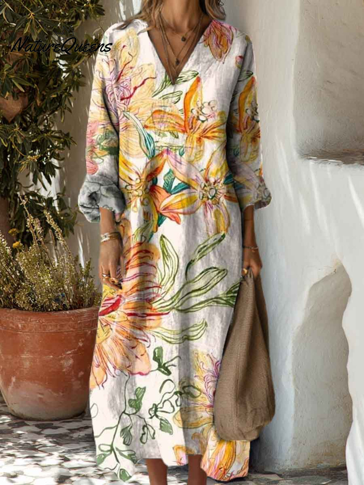 Women's Bright Flowers Art Print Dress