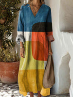 Women's Abstract Geometric Pattern Art Print Dress