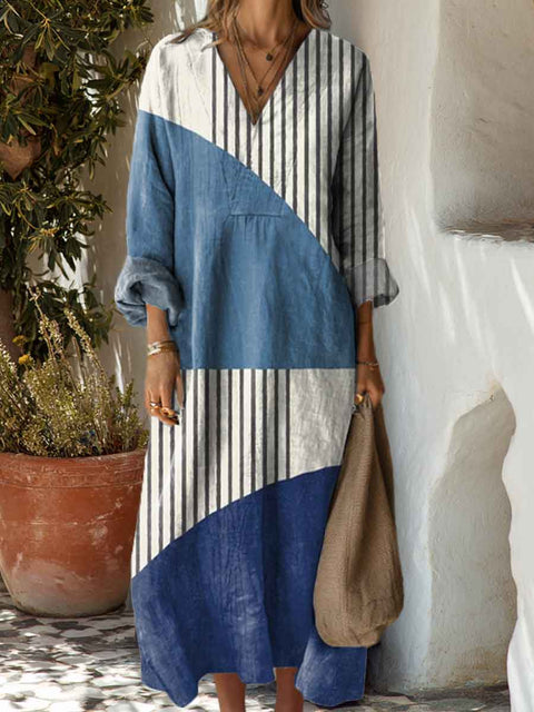 Women's Abstract Geometric Pattern Art Print Dress