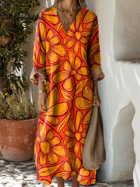 Women's Flowers Art Casual Print Dress
