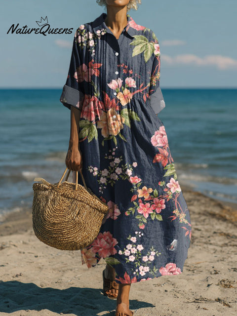 Women's Flowers Art Casual Print Dress