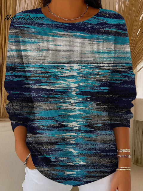 Women's Retro Pattern Casual Pullover Sweater