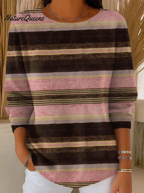 Women's Retro Pattern Casual Pullover Sweater
