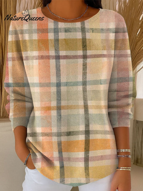 Women's Retro Pattern Casual Pullover Sweater