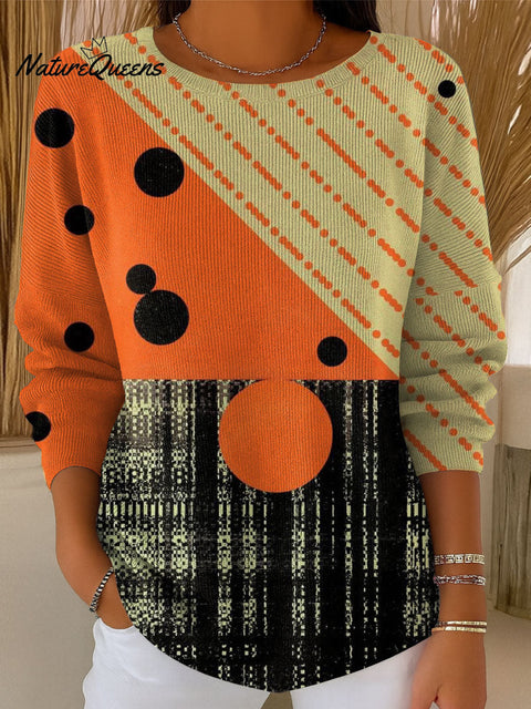 Women's Geometry Abstract Colors Abstract Art Casual Pullover Sweater