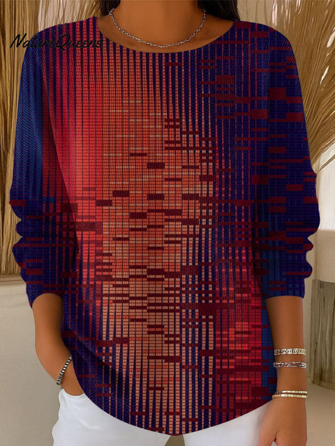 Women's Geometry Abstract Colors Abstract Art Casual Pullover Sweater
