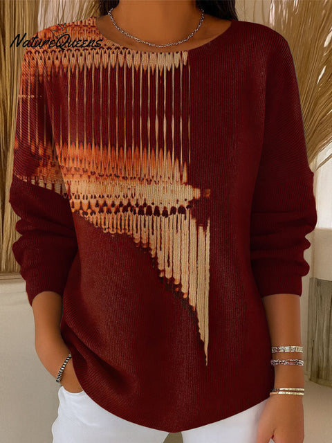 Women's Geometry Abstract Colors Abstract Art Casual Pullover Sweater