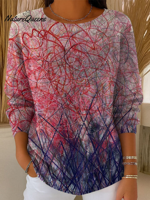 Women's Geometry Abstract Colors Abstract Art Casual Pullover Sweater