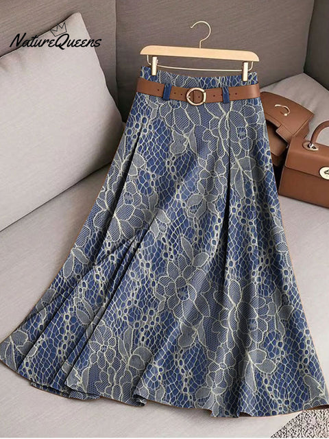 Women's Retro Flowers Pattern Casual Print Cotton Skirt