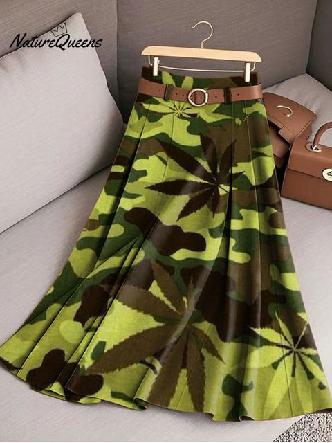 Women's Retro Pattern Casual Print Cotton Skirt