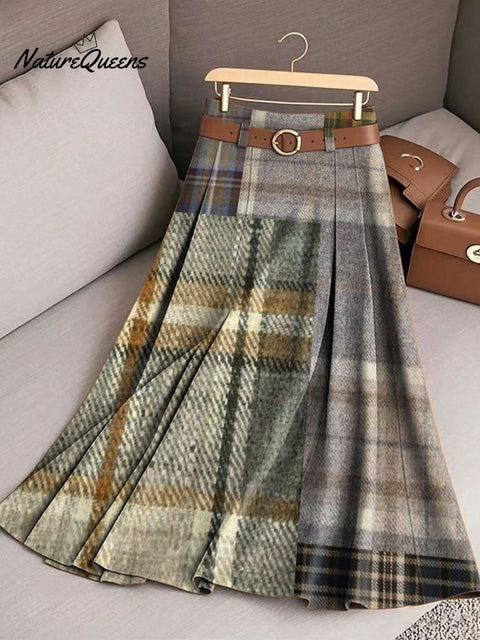 Women's Retro Pattern Casual Print Cotton Skirt