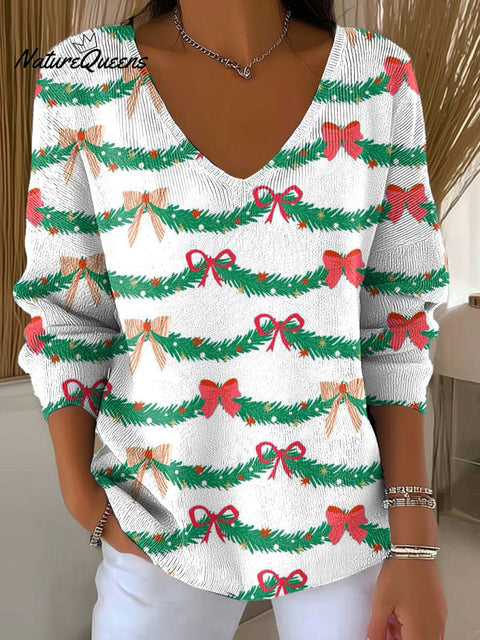 Women's Christmas Pattern Print Casual Pullover Sweater