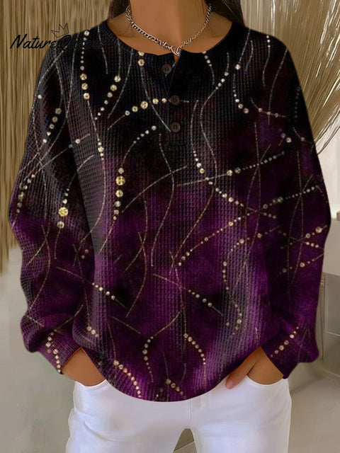 Women's Color Smudge Pattern Art Print Casual Cotton Shirt