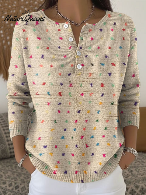 Geometry Splicing Pattern Art Print Buttoned Cardigan Sweater
